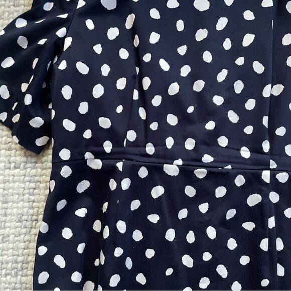 L.K. Bennett Laury Navy White Printed Shift Dress 14 - Picture 6 of 7